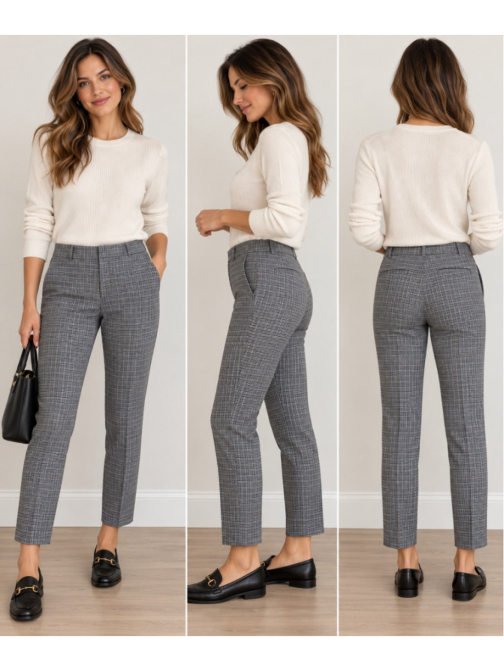 Banana Republic Ryan Size 4 Plaid Check Slim Ankle Dress Pants Trousers